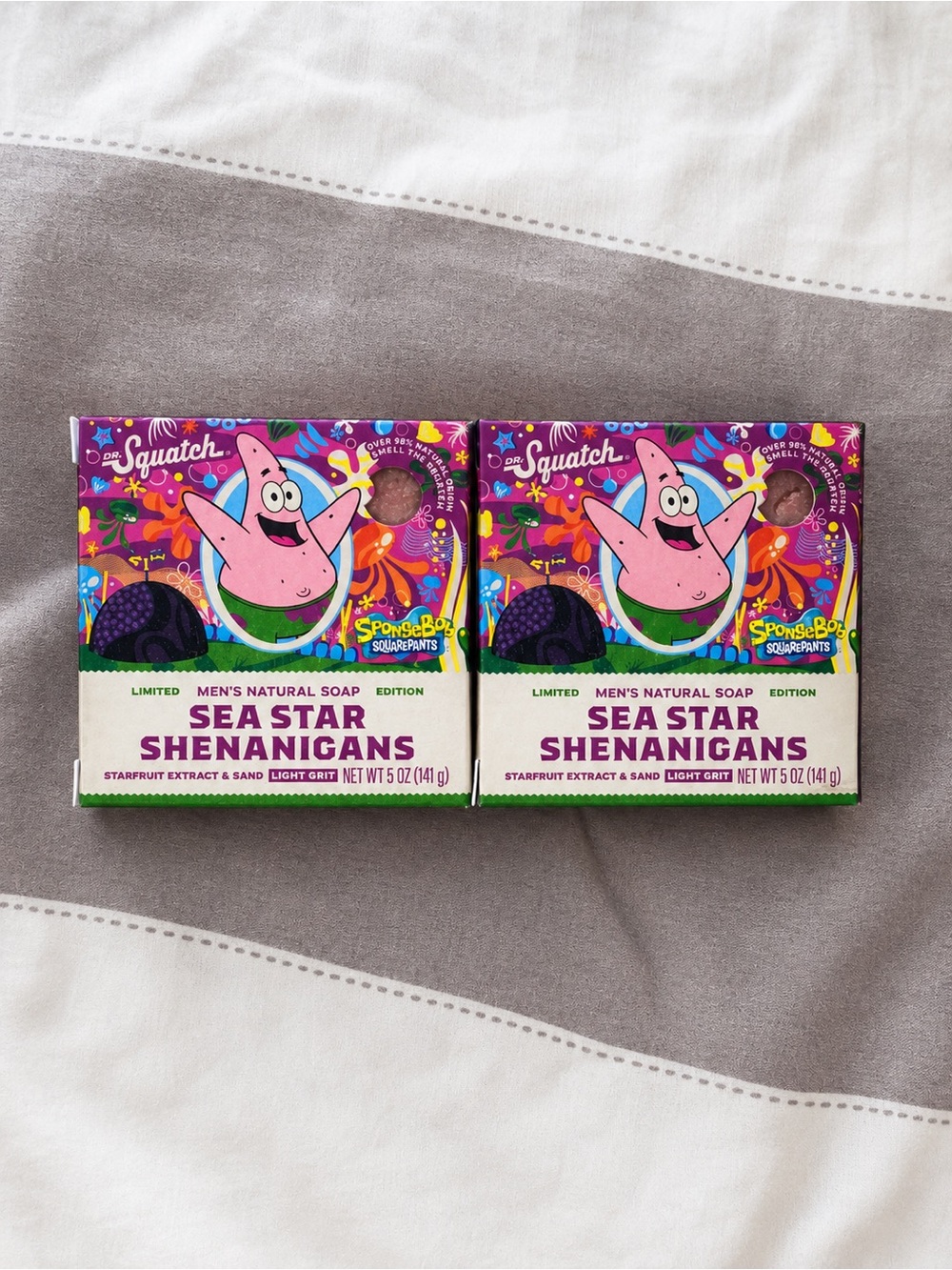 DR. SQUATCH Limited Ed. SpongeBob/Patrick Sea Star Shenanigans 2 Soap Bricks